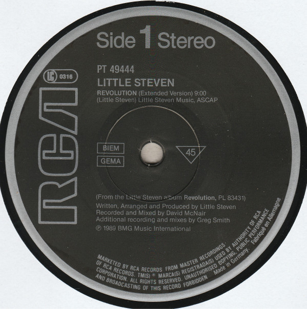 Little Steven - Revolution | RCA (PT 49444) - 3 Little Steven - Revolution | RCA (PT 49444) - 3