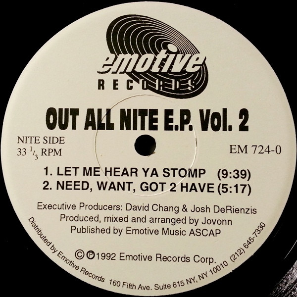 Jovonn - Out All Nite E.P. Vol. 2 | Emotive Records (EM 724-0)