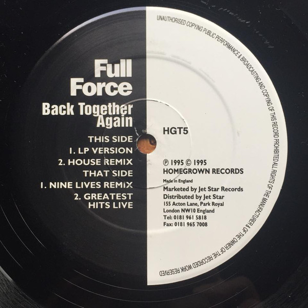 Full Force - Back Together Again | Homegrown Records (HGT5)