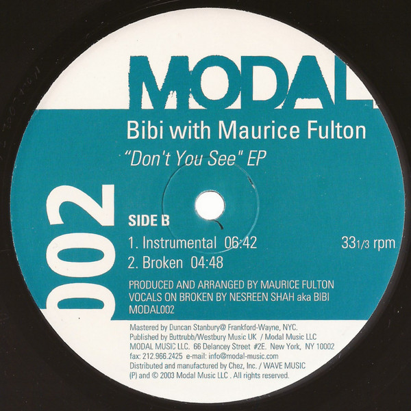 Bibi with Maurice Fulton - Don't You See EP | Modal Music (MODAL002) - 2 Bibi with Maurice Fulton - Don't You See EP | Modal Music (MODAL002) - 2