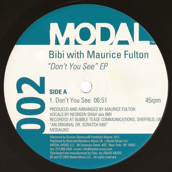 Bibi with Maurice Fulton - Don't You See EP | Modal Music (MODAL002) - main Bibi with Maurice Fulton - Don't You See EP | Modal Music (MODAL002) - main