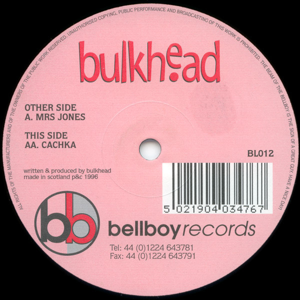 Bulkhead - Mrs Jones / Cachka | Bellboy Records (BL012) - main