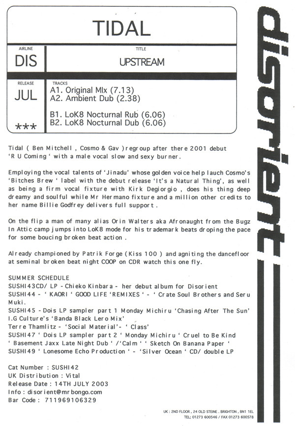 Tidal - Up Stream | Disorient (SUSHI 42) - 6 Tidal - Up Stream | Disorient (SUSHI 42) - 6
