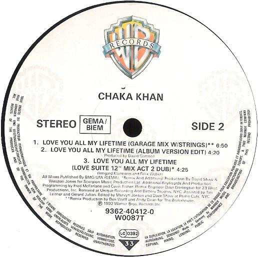 Chaka - Love You All My Lifetime | Warner Bros. Records (9362-40412-0) - 4