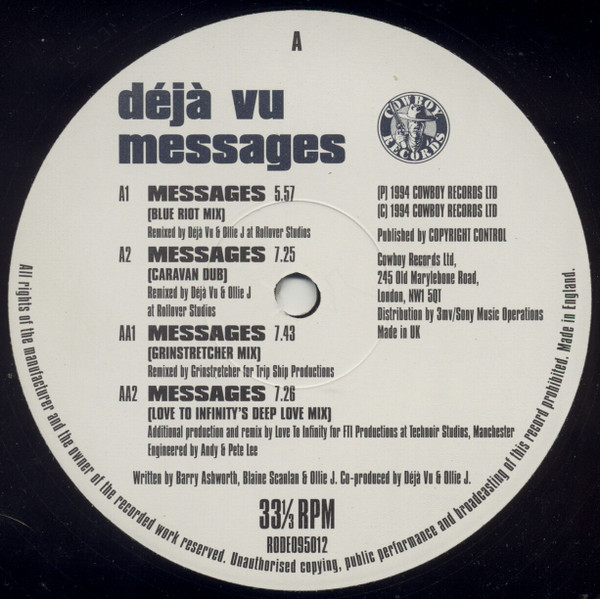 Deja Vu - Messages | Cowboy Records (RODEO95012) - 3 Deja Vu - Messages | Cowboy Records (RODEO95012) - 3