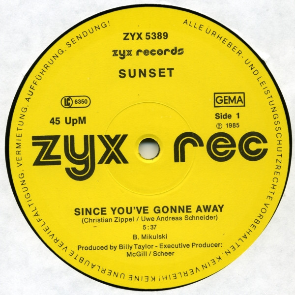 Sunset - Since You've Gonne Away | ZYX Records (ZYX 5389) - 3 Sunset - Since You've Gonne Away | ZYX Records (ZYX 5389) - 3