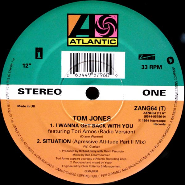 Tom Jones Featuring Tori Amos - I Wanna Get Back With You | ZTT (ZANG64T) - 3 Tom Jones Featuring Tori Amos - I Wanna Get Back With You | ZTT (ZANG64T) - 3
