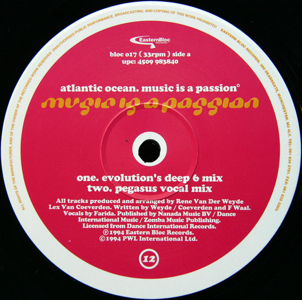 Atlantic Ocean - Music Is A Passion | Eastern Bloc Records (bloc 017) - 2 Atlantic Ocean - Music Is A Passion | Eastern Bloc Records (bloc 017) - 2