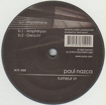Paul Nazca - Rumeur EP | Xyrys Records (XY-05) - main