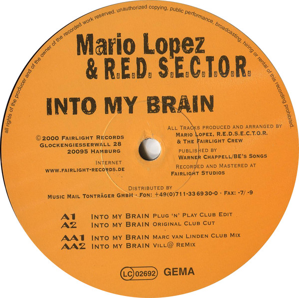 Mario Lopez & R.E.D. S.E.C.T.O.R. - Into My Brain | Fairlight Records (FR09) - main