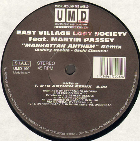The East Village Loft Society feat. Martin Passey - Manhattan Anthem Remix | Underground Music Department (UMD) (UMD 199) - 2 The East Village Loft Society feat. Martin Passey - Manhattan Anthem Remix | Underground Music Department (UMD) (UMD 199) - 2