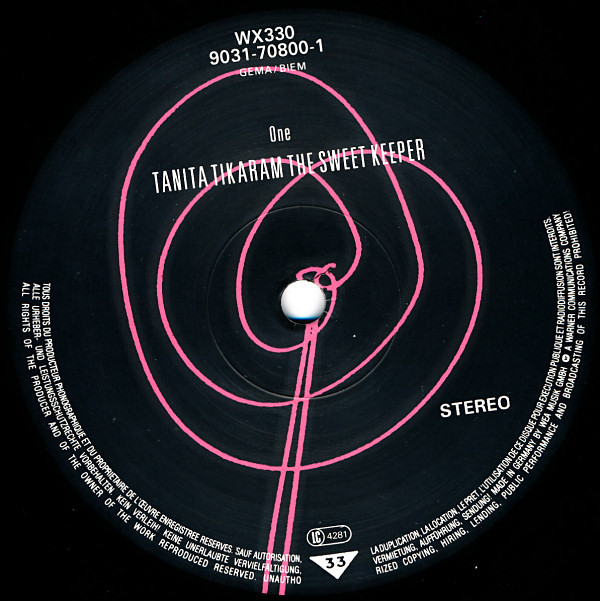 Tanita Tikaram - The Sweet Keeper | WEA (WX330) - 3 Tanita Tikaram - The Sweet Keeper | WEA (WX330) - 3