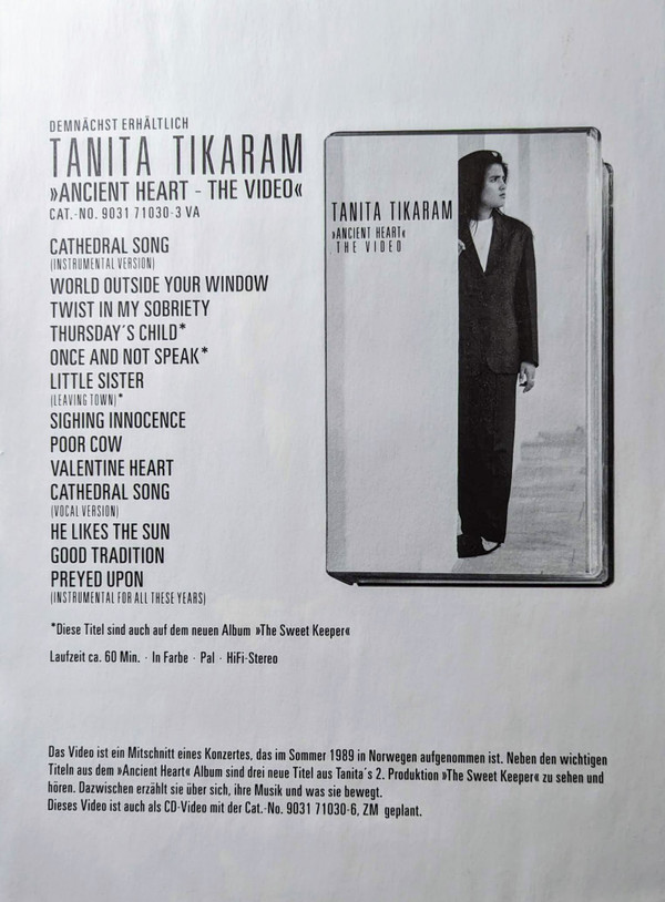 Tanita Tikaram - The Sweet Keeper | WEA (WX330) - 9 Tanita Tikaram - The Sweet Keeper | WEA (WX330) - 9