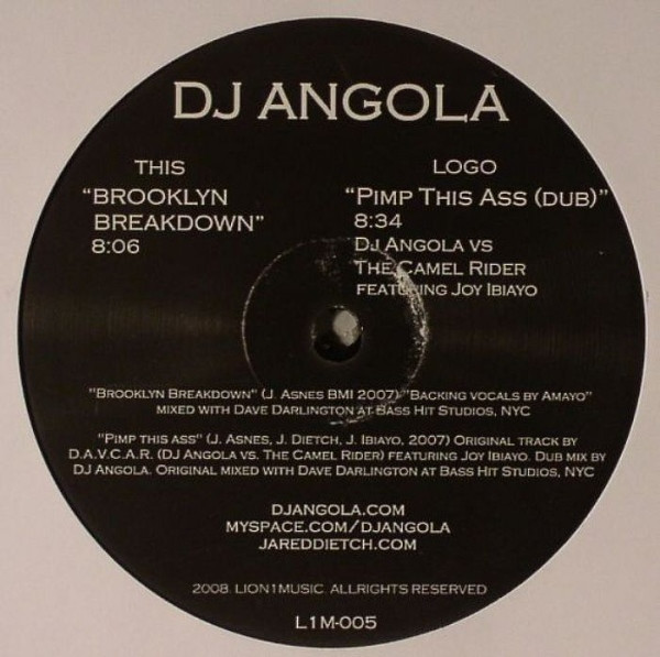 DJ Angola - Brooklyn Breakdown / Pimp This Ass | Lion 1 Music (L1M-005) - 2 DJ Angola - Brooklyn Breakdown / Pimp This Ass | Lion 1 Music (L1M-005) - 2