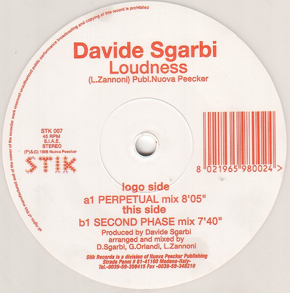 Davide Sgarbi - Loudness | Stik Records (STK 007) - main