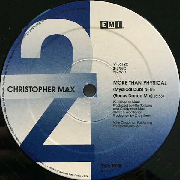 Christopher Max - More Than Physical | EMI USA (V-56122) - 4 Christopher Max - More Than Physical | EMI USA (V-56122) - 4
