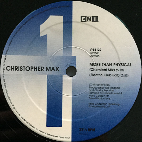 Christopher Max - More Than Physical | EMI USA (V-56122) - 3 Christopher Max - More Than Physical | EMI USA (V-56122) - 3