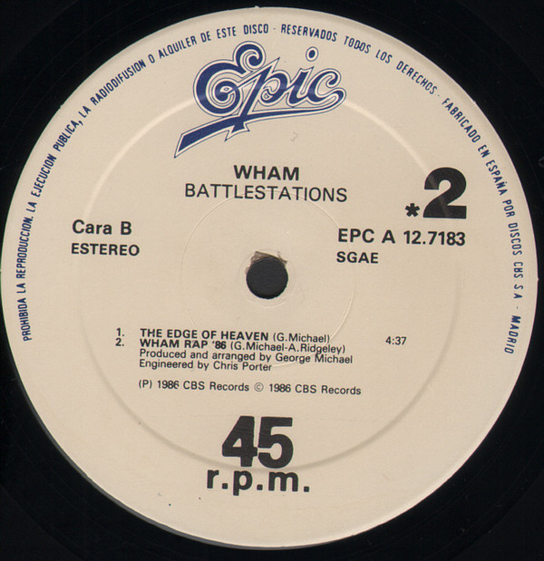 Wham! - Battlestations | Epic (EPC A 12.7183) - 2