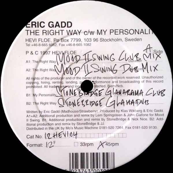 Eric Gadd - The Right Way / My Personality | Hevi Floe (12 HEVI 04) - main Eric Gadd - The Right Way / My Personality | Hevi Floe (12 HEVI 04) - main