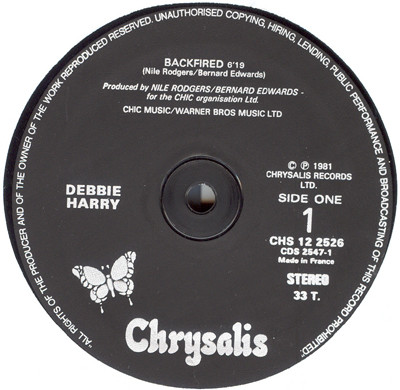 Debbie Harry - Backfired | Chrysalis (CHS 12 2526) - 3 Debbie Harry - Backfired | Chrysalis (CHS 12 2526) - 3