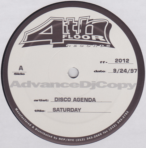 Disco Agenda - Saturday | 4th Floor Records (FF-2012)