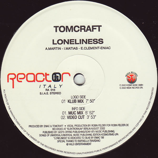 Tomcraft - Loneliness | Reactor (RA 016) - main