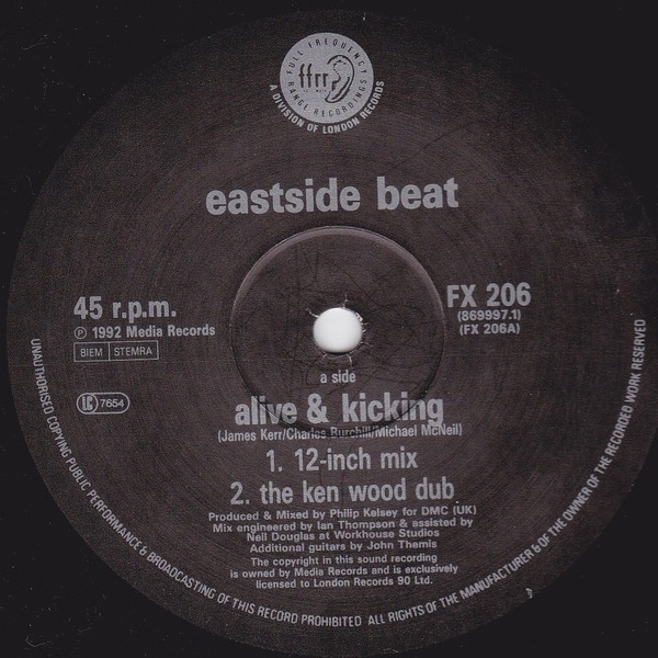 East Side Beat - Alive & Kicking / Ride Like The Wind | FFRR (FX 206) - 2