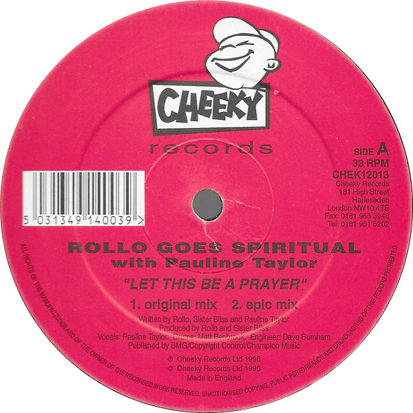Rollo Goes Spiritual With Pauline Taylor - Let This Be A Prayer | Cheeky Records (CHEK 12.013) - 3