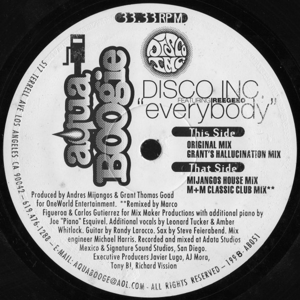 Disco Inc. Featuring Reegeeo - Everybody | Aqua Boogie Records (AB051) - main
