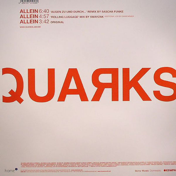 Quarks - Allein | Home Records (HOM 002) - 2 Quarks - Allein | Home Records (HOM 002) - 2