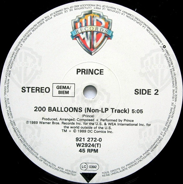 Prince - Batdance | Warner Bros. Records (W 2924 T) - 4