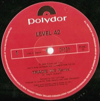 Level 42 - Tracie (U.S. Remix) | Polydor (PZX 34) - 3