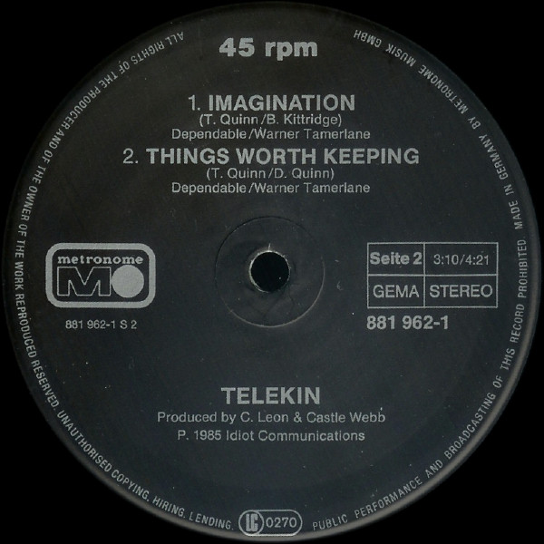 Telekin - Imagination | Metronome (881 962-1) - 3