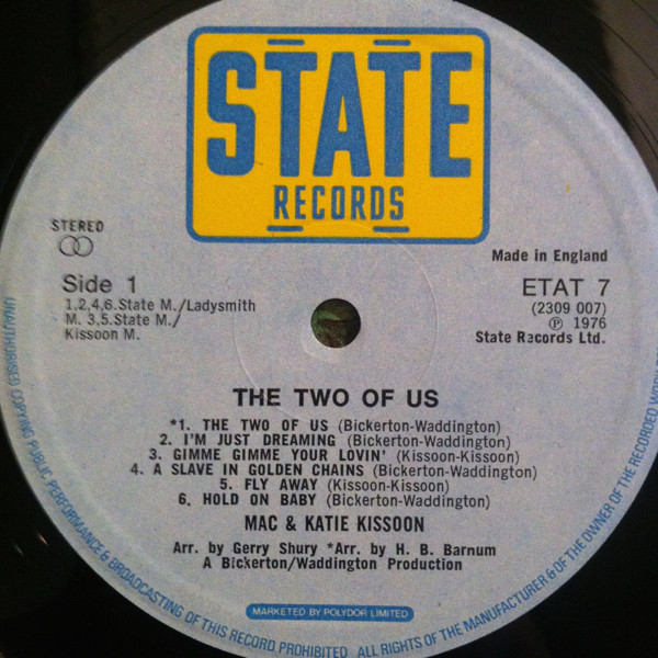 Mac And Katie Kissoon - The Two Of Us | State Records (ETAT 7) - 2 Mac And Katie Kissoon - The Two Of Us | State Records (ETAT 7) - 2