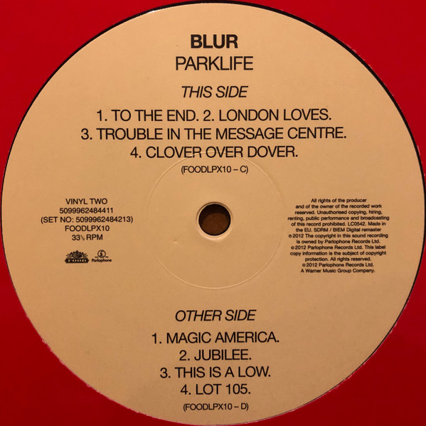 Blur - Parklife | Food (FOODLPX10) - 6