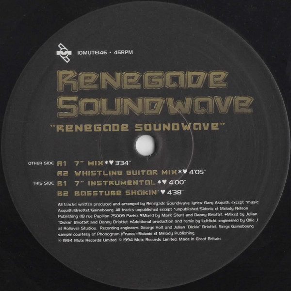 Renegade Soundwave - Renegade Soundwave | Mute (10MUTE146) - 4
