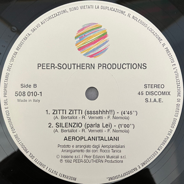 Aeroplanitaliani - Zitti Zitti | Peer Southern Productions (508 010-1) - 4 Aeroplanitaliani - Zitti Zitti | Peer Southern Productions (508 010-1) - 4
