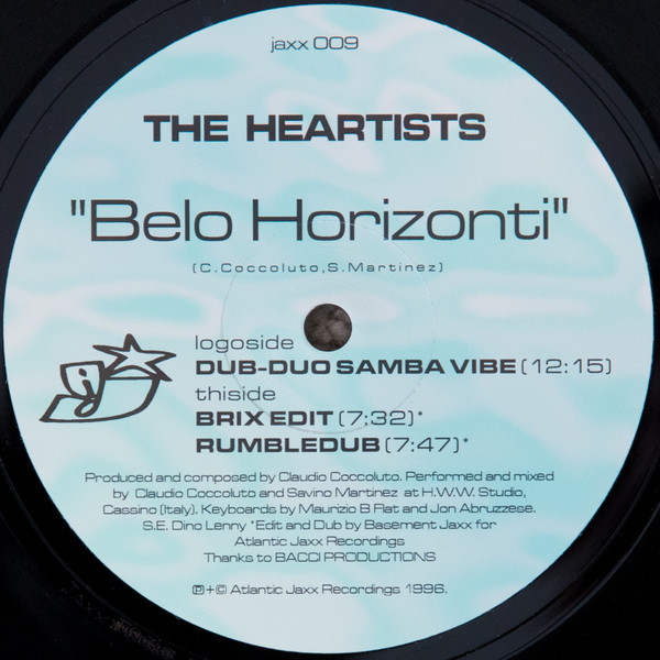 The Heartists - Belo Horizonti | Atlantic Jaxx (jaxx 009) - 2 The Heartists - Belo Horizonti | Atlantic Jaxx (jaxx 009) - 2