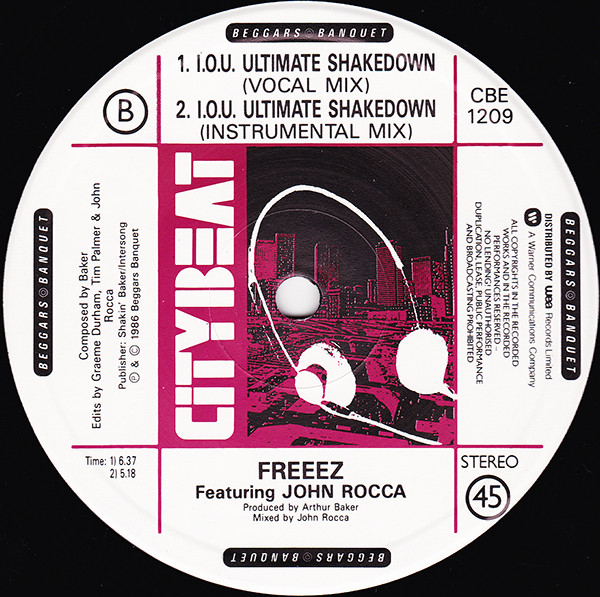 Freeez Featuring John Rocca - I.O.U. (The Ultimate Mixes '87) | City Beat (CBE 1209) - 4