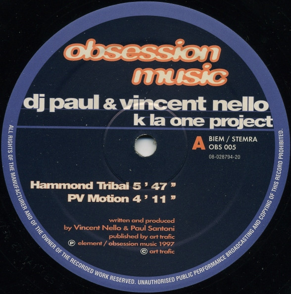 DJ Paul & Vincent Nello - K La One Project | Obsession Music (OBS 005) - 2 DJ Paul & Vincent Nello - K La One Project | Obsession Music (OBS 005) - 2