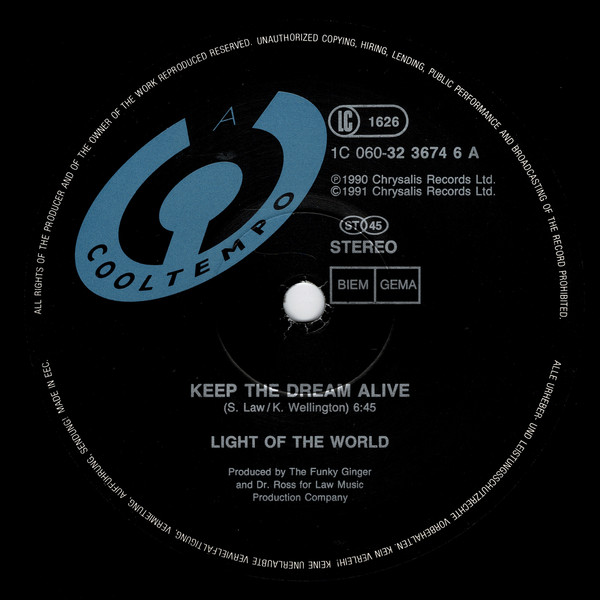 Light Of The World - Keep The Dream Alive | Cooltempo (1C 060 - 3 23674 6) - 3