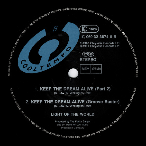 Light Of The World - Keep The Dream Alive | Cooltempo (1C 060 - 3 23674 6) - 4
