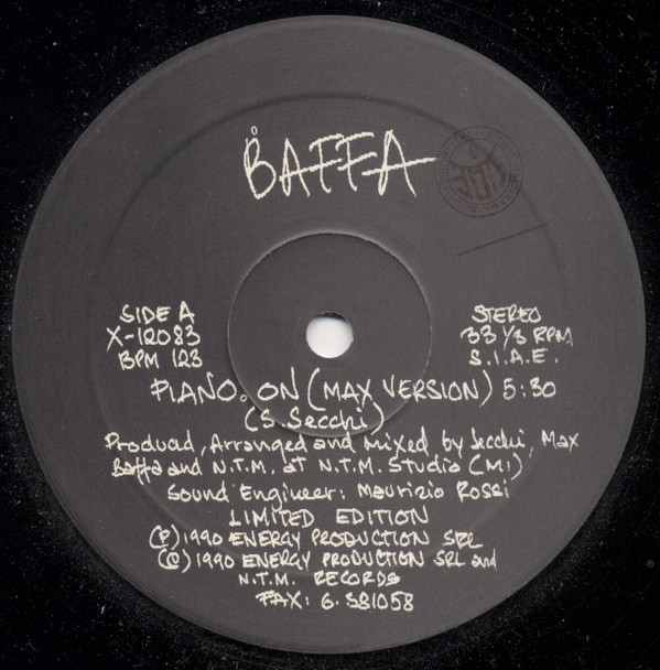 Baffa - Piano On / Monkey Wah | X-Energy Records (X-12083) - main Baffa - Piano On / Monkey Wah | X-Energy Records (X-12083) - main