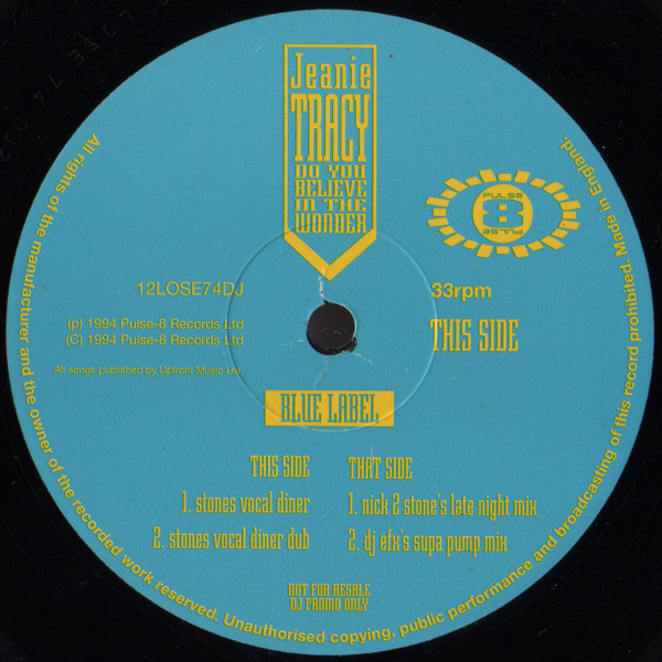 Jeanie Tracy - Do You Believe In The Wonder | Pulse-8 Records (12 LOSE 74DJ) - 5 Jeanie Tracy - Do You Believe In The Wonder | Pulse-8 Records (12 LOSE 74DJ) - 5