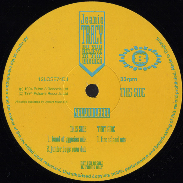 Jeanie Tracy - Do You Believe In The Wonder | Pulse-8 Records (12 LOSE 74DJ) - 3 Jeanie Tracy - Do You Believe In The Wonder | Pulse-8 Records (12 LOSE 74DJ) - 3
