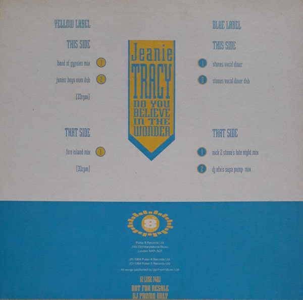 Jeanie Tracy - Do You Believe In The Wonder | Pulse-8 Records (12 LOSE 74DJ) - 2 Jeanie Tracy - Do You Believe In The Wonder | Pulse-8 Records (12 LOSE 74DJ) - 2