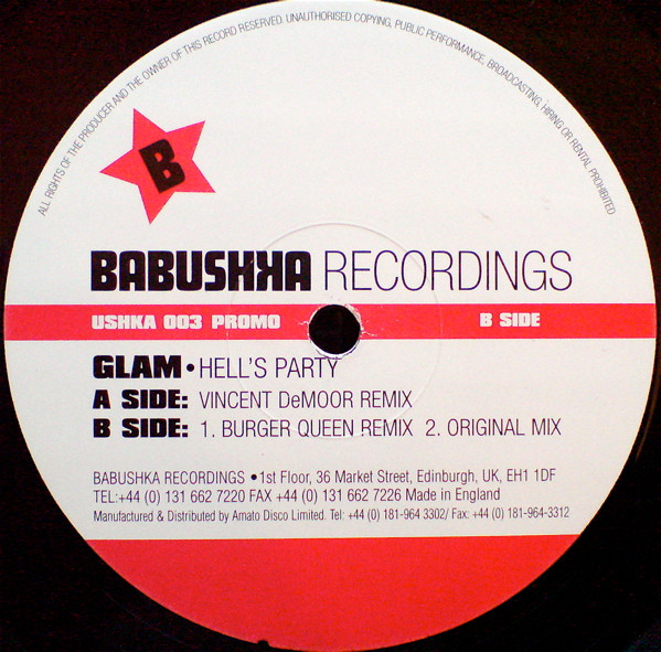 Glam - Hell's Party | Babushka Recordings (USHKA 003) - main