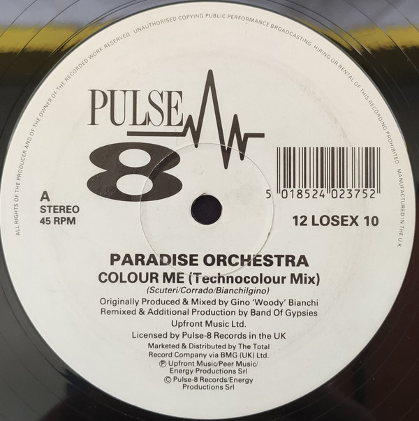 Paradise Orchestra - Colour Me | Pulse-8 Records (12 LOSEX 10) - main