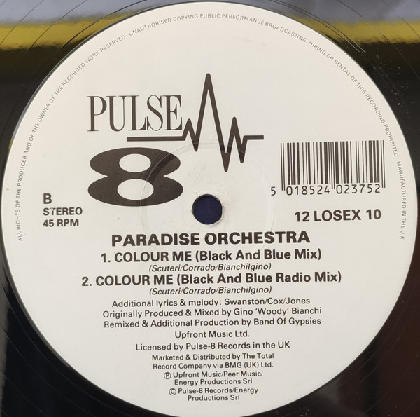 Paradise Orchestra - Colour Me | Pulse-8 Records (12 LOSEX 10) - 2