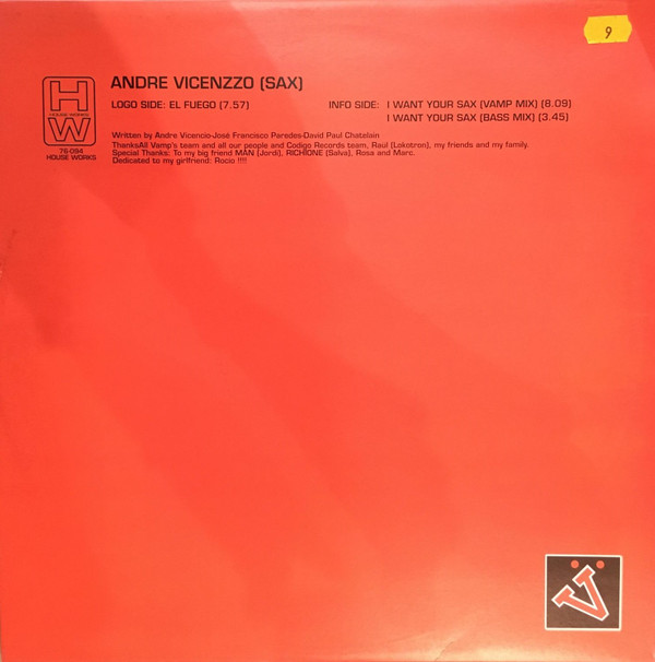 Andre Vicenzzo - Sax | House Works (HW 76-094) - main